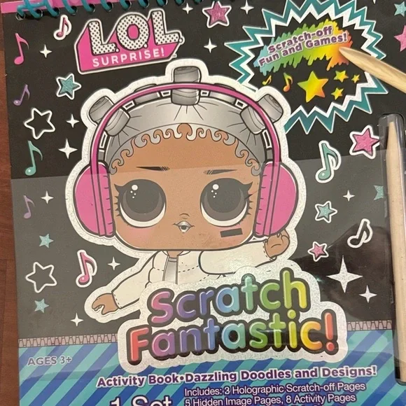 L.O.L. Surprise! Puzzle, Dominoes, and Scratch Fantastic Set - Pink, Gold, Black - Picture 3 of 4